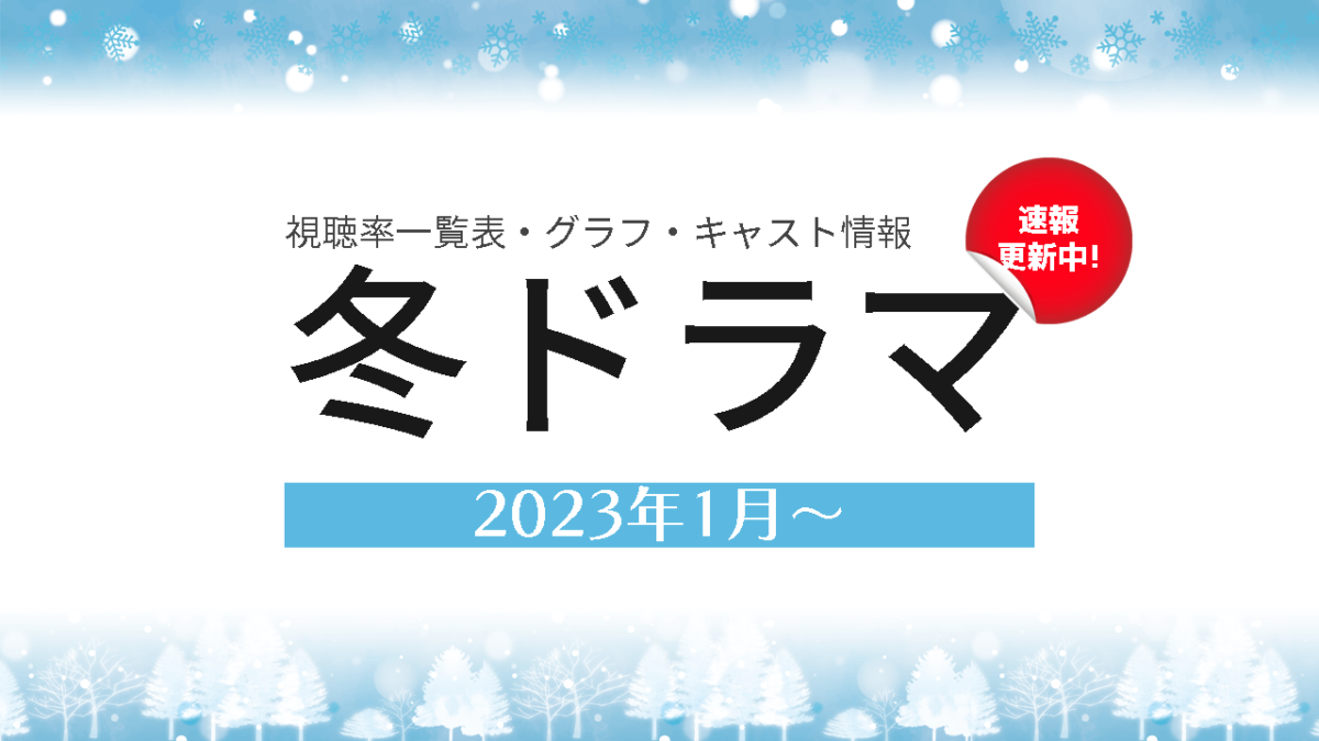 23冬ドラマ情報まとめ 視聴率一覧表 ランキング 23年1月クール ドラマの噂話
