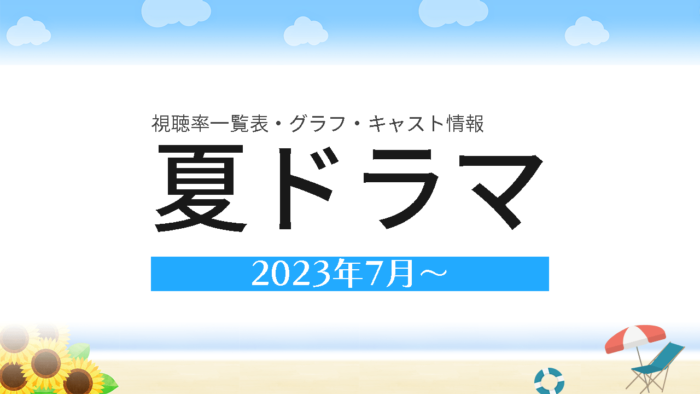 2023年7月～夏ドラマ 視聴率
