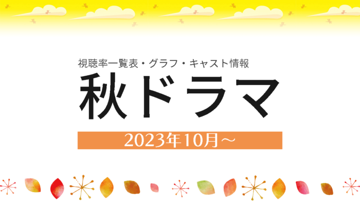 2023年10月～秋ドラマ 視聴率